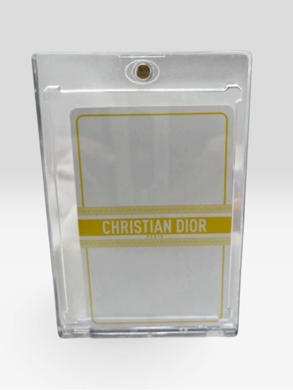 Christian Dior 6 of Spades Yellow Acrylic Playing Card in Case New